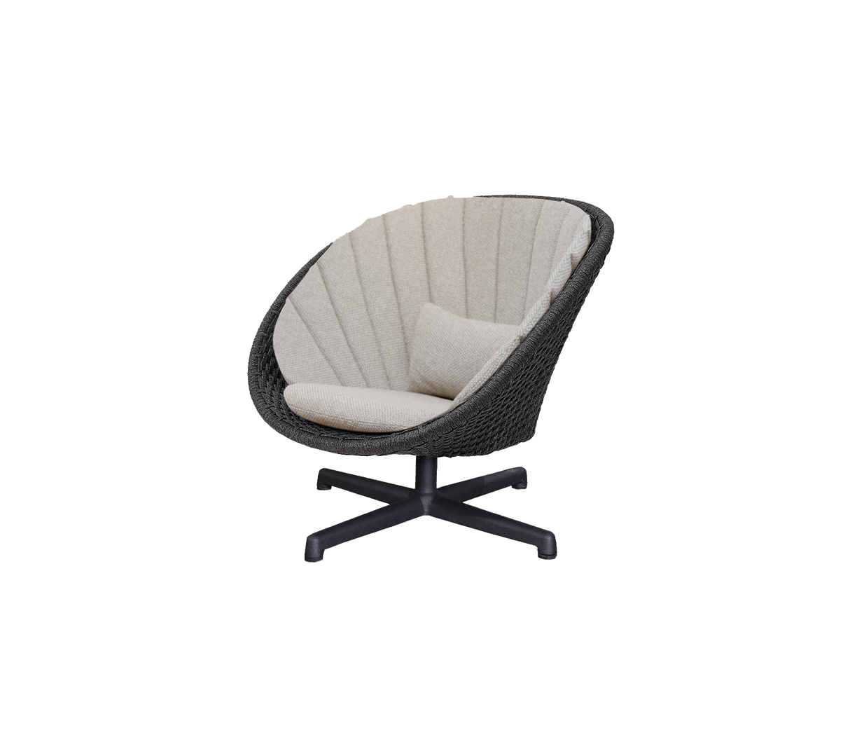 Peacock lounge chair w/swivel aluminium base