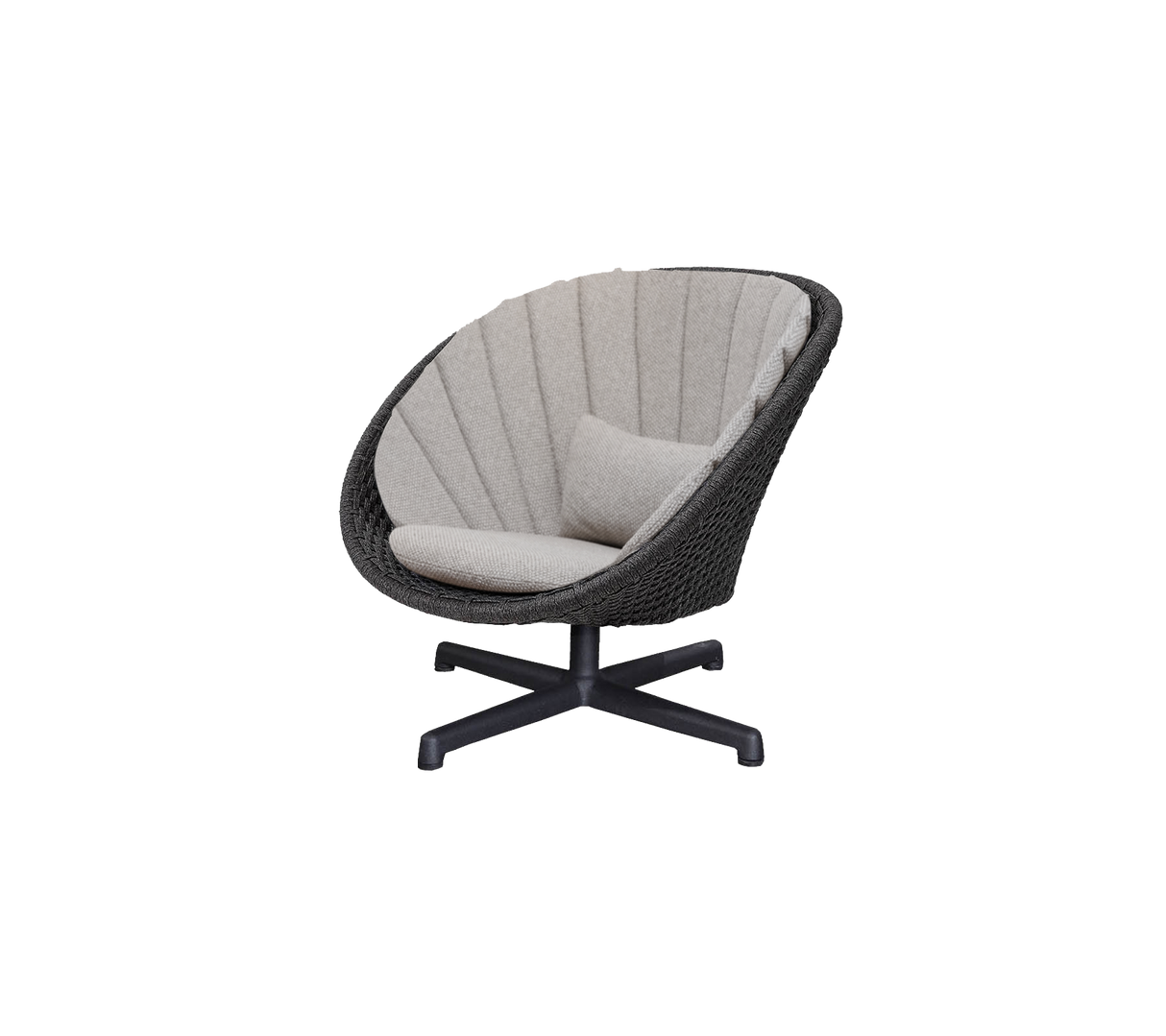 Peacock lounge chair w/swivel aluminium base