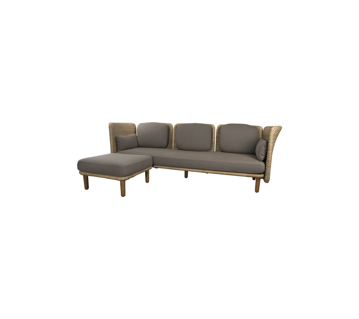 Arch 3-seater sofa w/low arm/backrest & chaise lounge