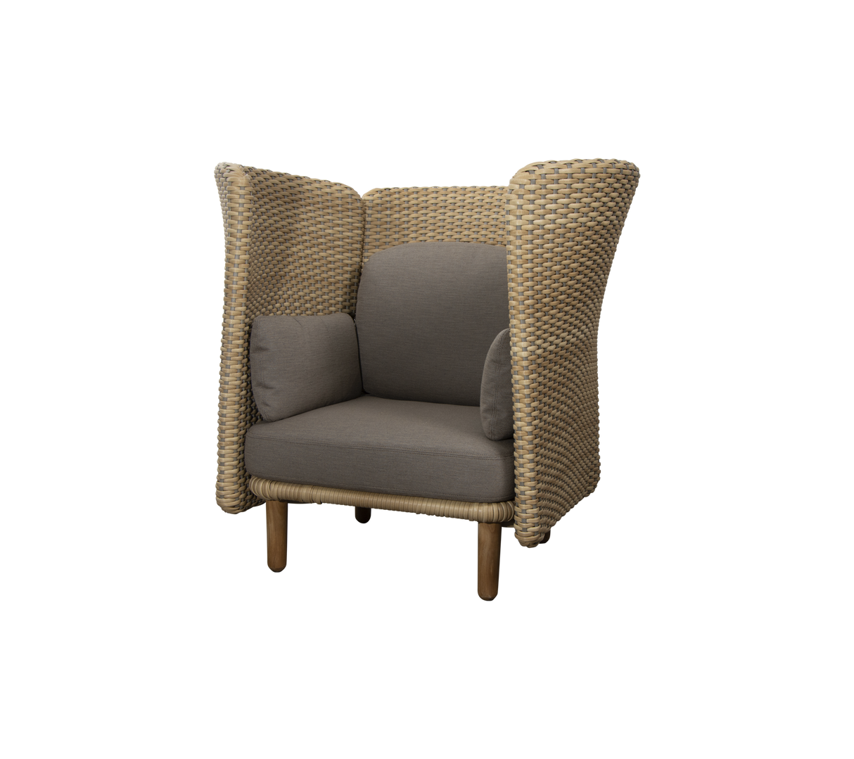Arch lounge chair w/high arm/backrest