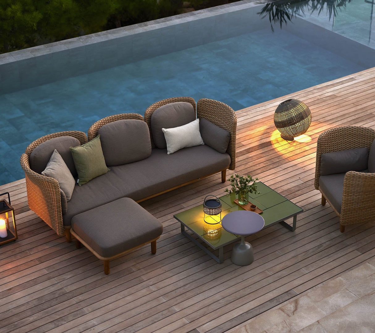 Arch 3-seater sofa w/low arm/backrest