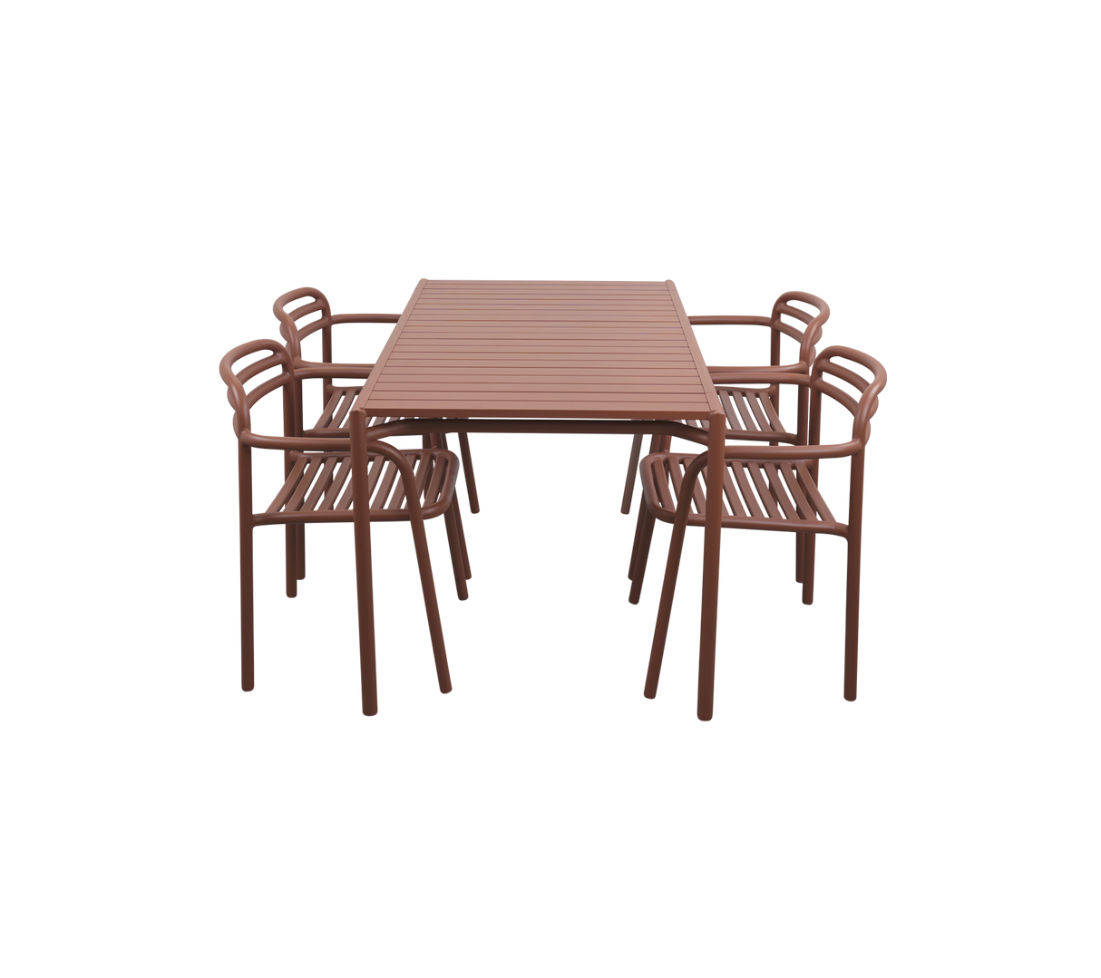 Bliss dining table rect. incl. 4 Bliss armchairs