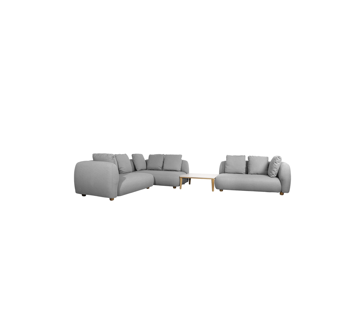 Capture corner sofa w/table & chaise lounge