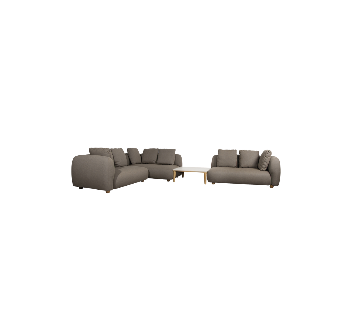 Capture corner sofa w/table & chaise lounge