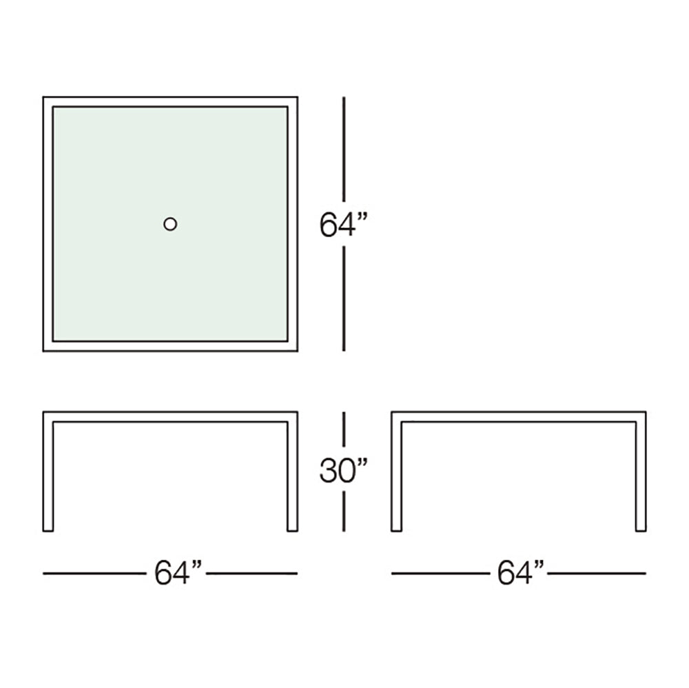 Marbella 64" Square Dining Table