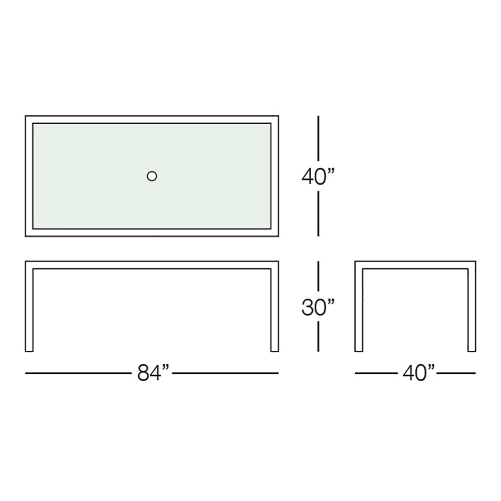 Marbella 84" x 40" Rectangular Dining Table