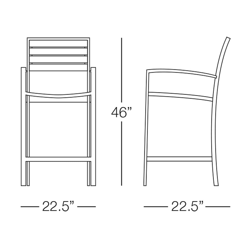 Martinique Barstool with Arms