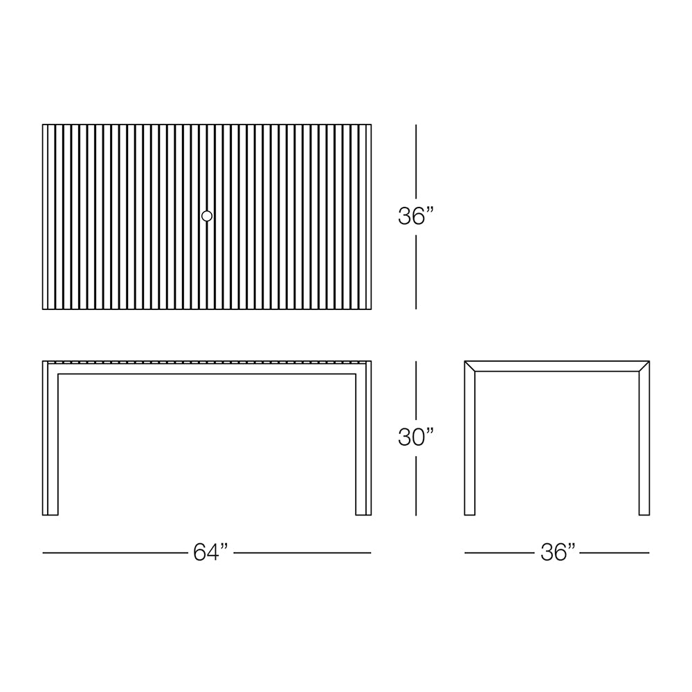 Sicilia 64" Rectangular Dining Table