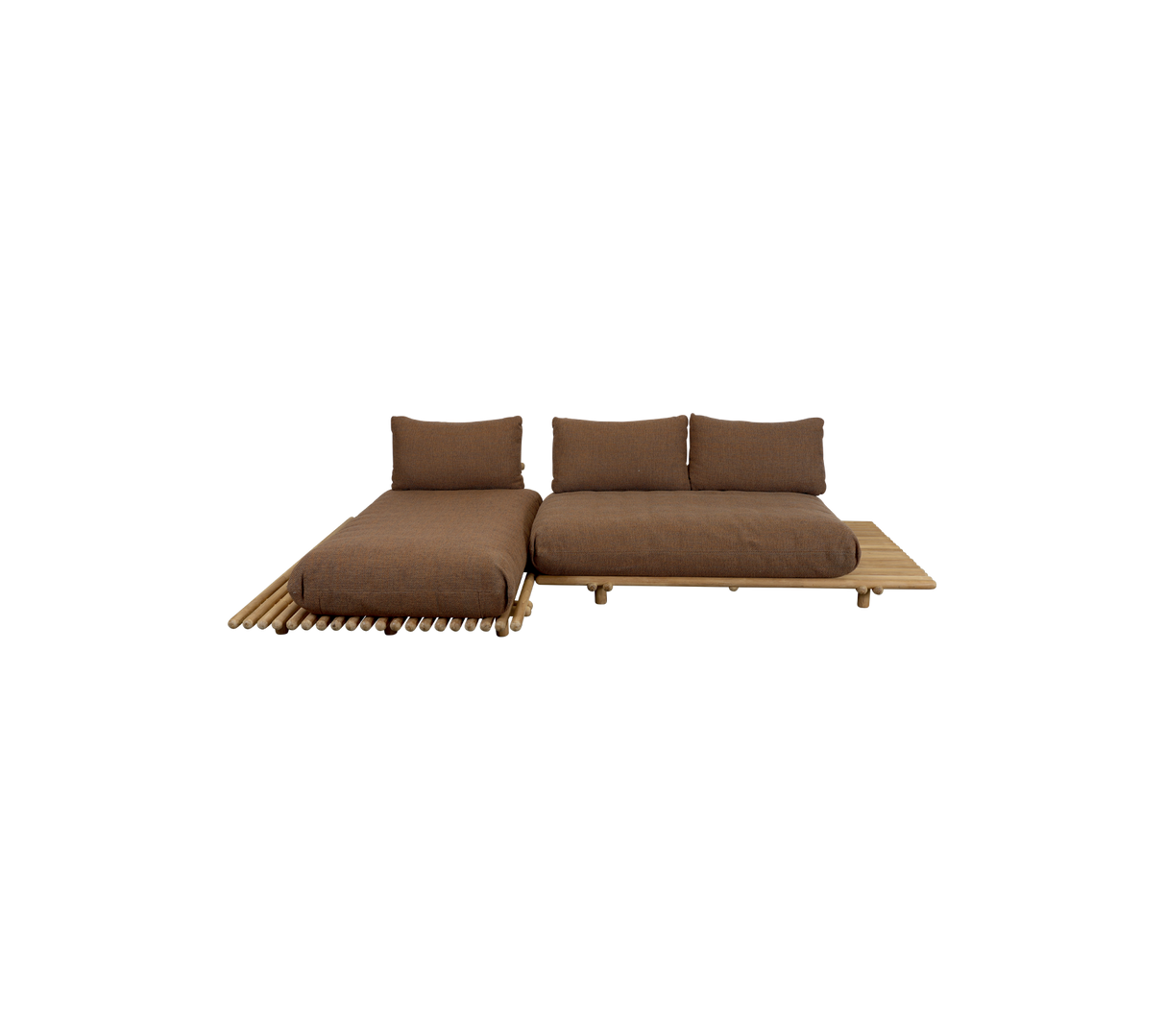 Sticks platform, sofa w/chaise lounge
