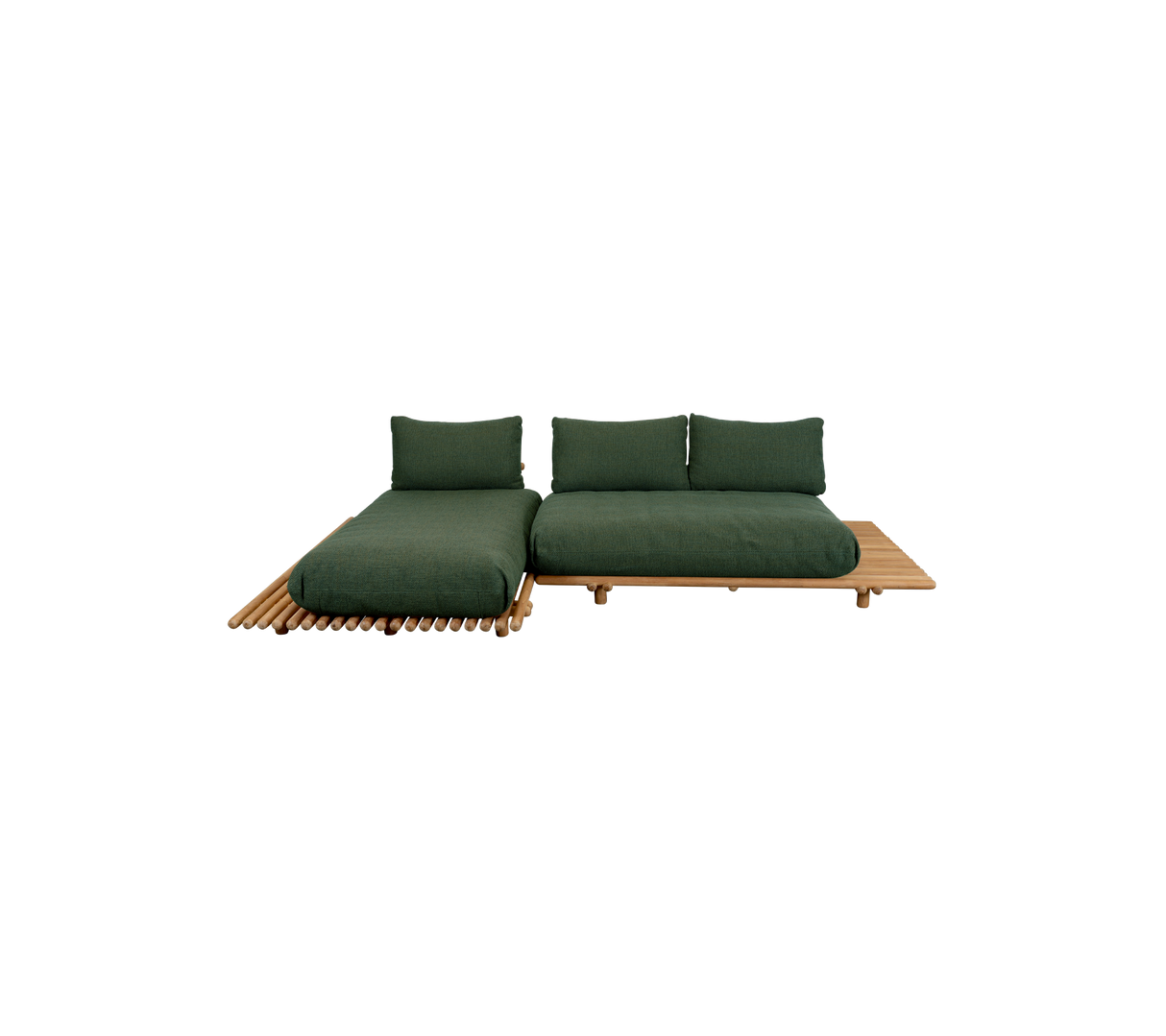 Sticks platform, sofa w/chaise lounge