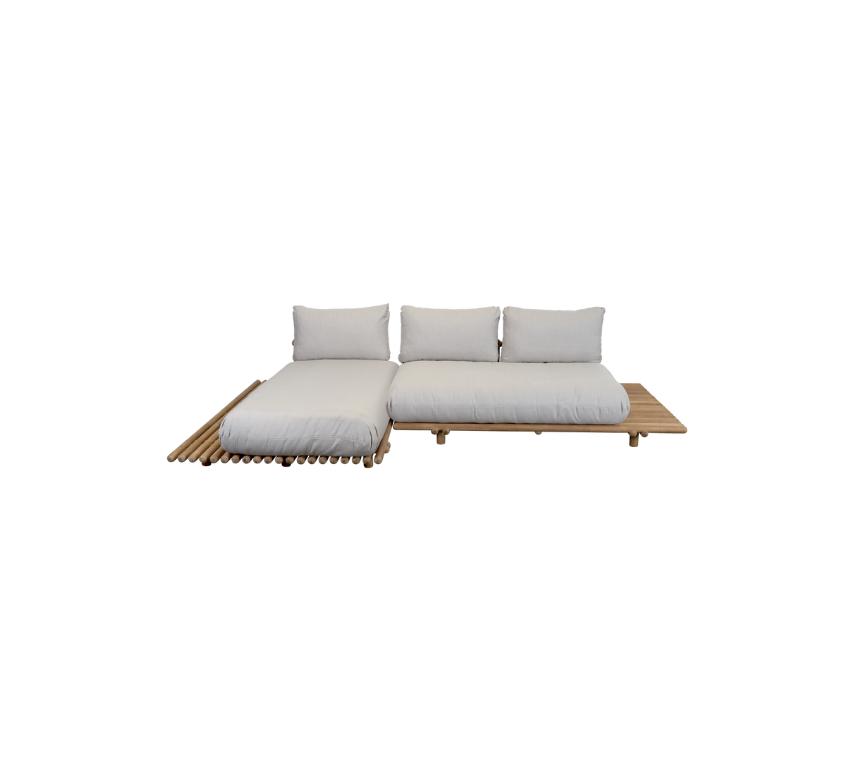 Sticks platform, sofa w/chaise lounge