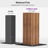 PURPLE LEAF Hardtop Gazebo for Patio Wood Grain Aluminum Frame Awning with String Lights-clear