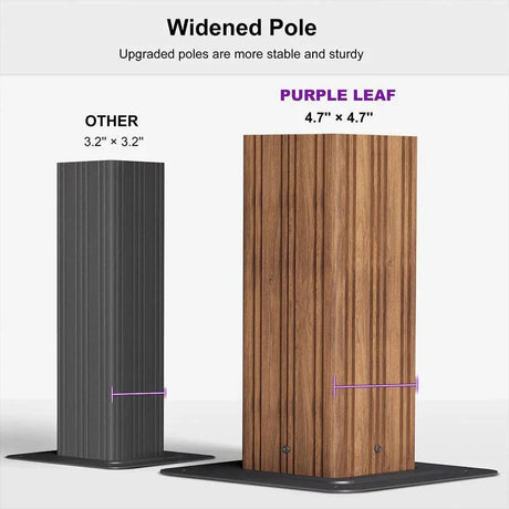 PURPLE LEAF Hardtop Gazebo for Patio Wood Grain Aluminum Frame Awning with String Lights-clear