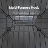 PURPLE LEAF Hardtop Gazebo for Patio Wood Grain Aluminum Frame Awning with String Lights-clear
