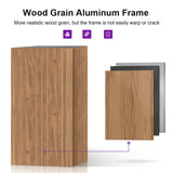 PURPLE LEAF Hardtop Gazebo for Patio Wood Grain Aluminum Frame Awning with Netting