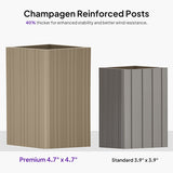 PURPLE LEAF Backyard Gazebo Champagne Hardtop Galvanized Steel Roof Awning and Upgrade Curtain with Lights-milky
