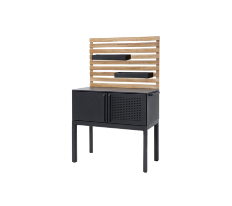 Drop teak wall for single kitchen module