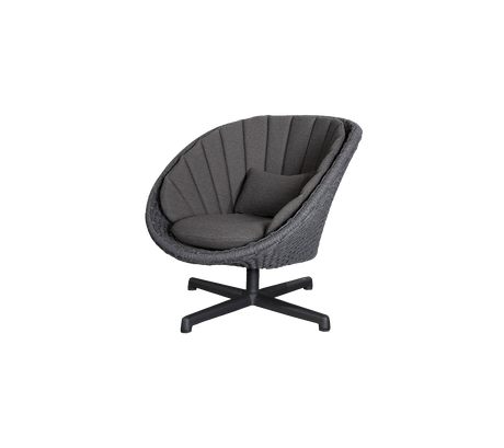 Peacock lounge chair w/swivel aluminium base