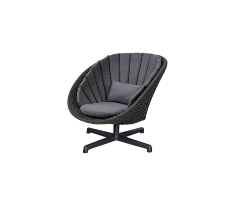 Peacock lounge chair w/swivel aluminium base