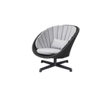 Peacock lounge chair w/swivel aluminium base
