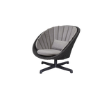 Peacock lounge chair w/swivel aluminium base