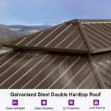 PURPLE LEAF Outdoor Metal Carport Gazebo Bronze Steel Roof Aluminum Frame Shelter for Parking