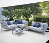 Conic modular corner sofa with box table