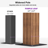 PURPLE LEAF Hardtop Gazebo for Patio Wood Grain Aluminum Frame Awning with Netting