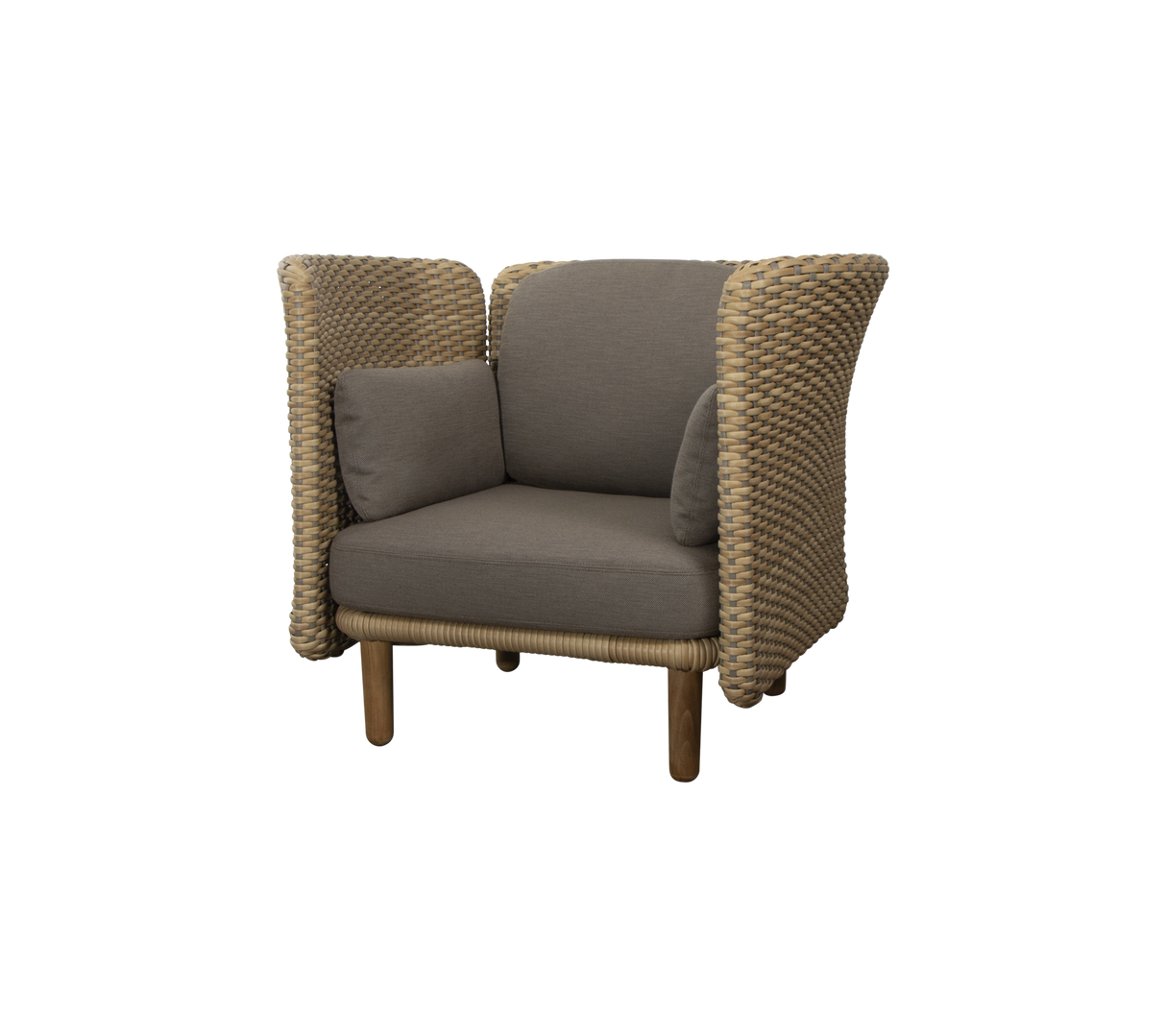 Arch lounge chair w/low arm/backrest