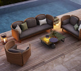 Arch lounge chair w/low arm/backrest
