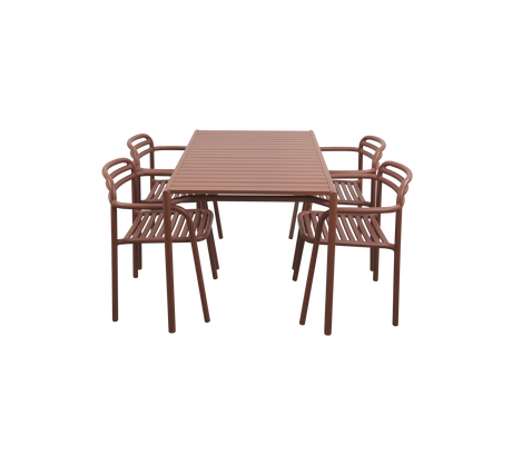 Bliss dining table rect. incl. 4 Bliss armchairs