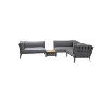 Conic modular corner sofa with box table