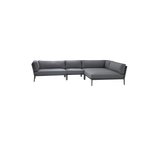 Conic modular corner sofa with daybed
