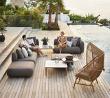 Capture corner sofa w/table & chaise lounge