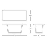 Harbin Rectangular 116" Dining Table
