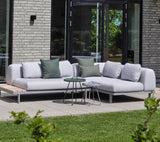 Space compact 2-module corner sofa with side table