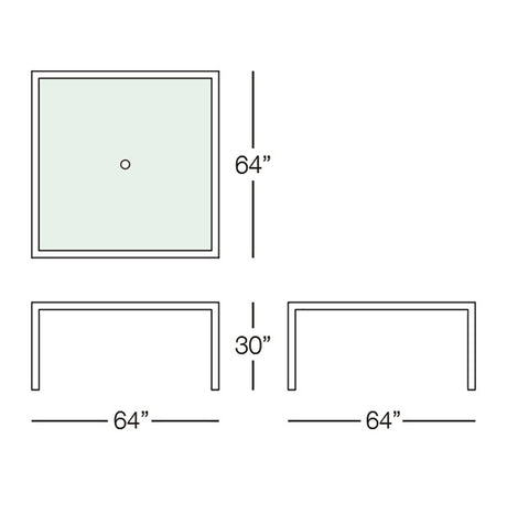 Marbella 64" Square Dining Table