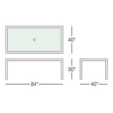 Marbella 84" x 40" Rectangular Dining Table