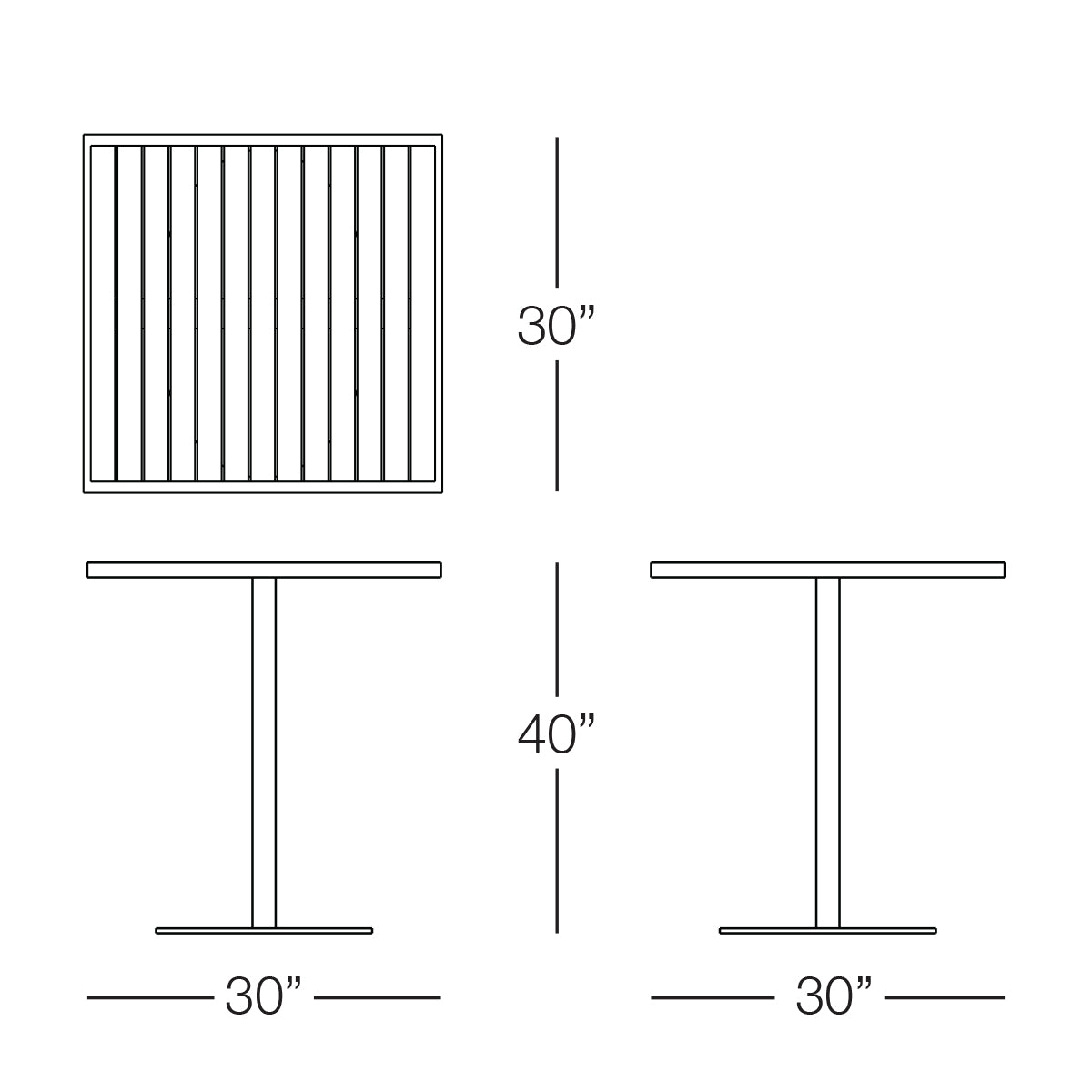 Martinique 30” x 30” Pedestal Dining Table