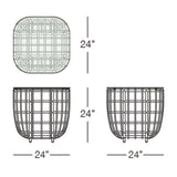 Nest Side Table with Tempered Glass Top
