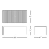 Sicilia 80" Rectangular Dining Table