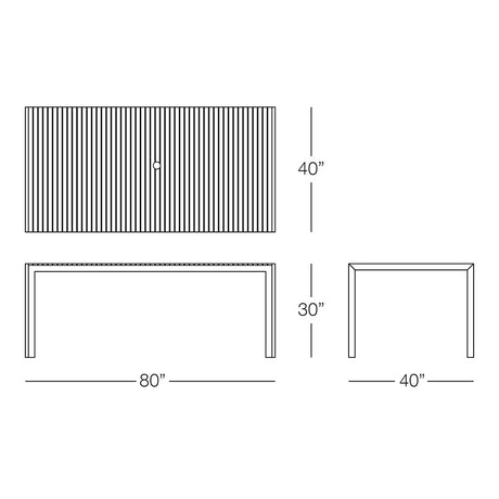 Sicilia 80" Rectangular Dining Table