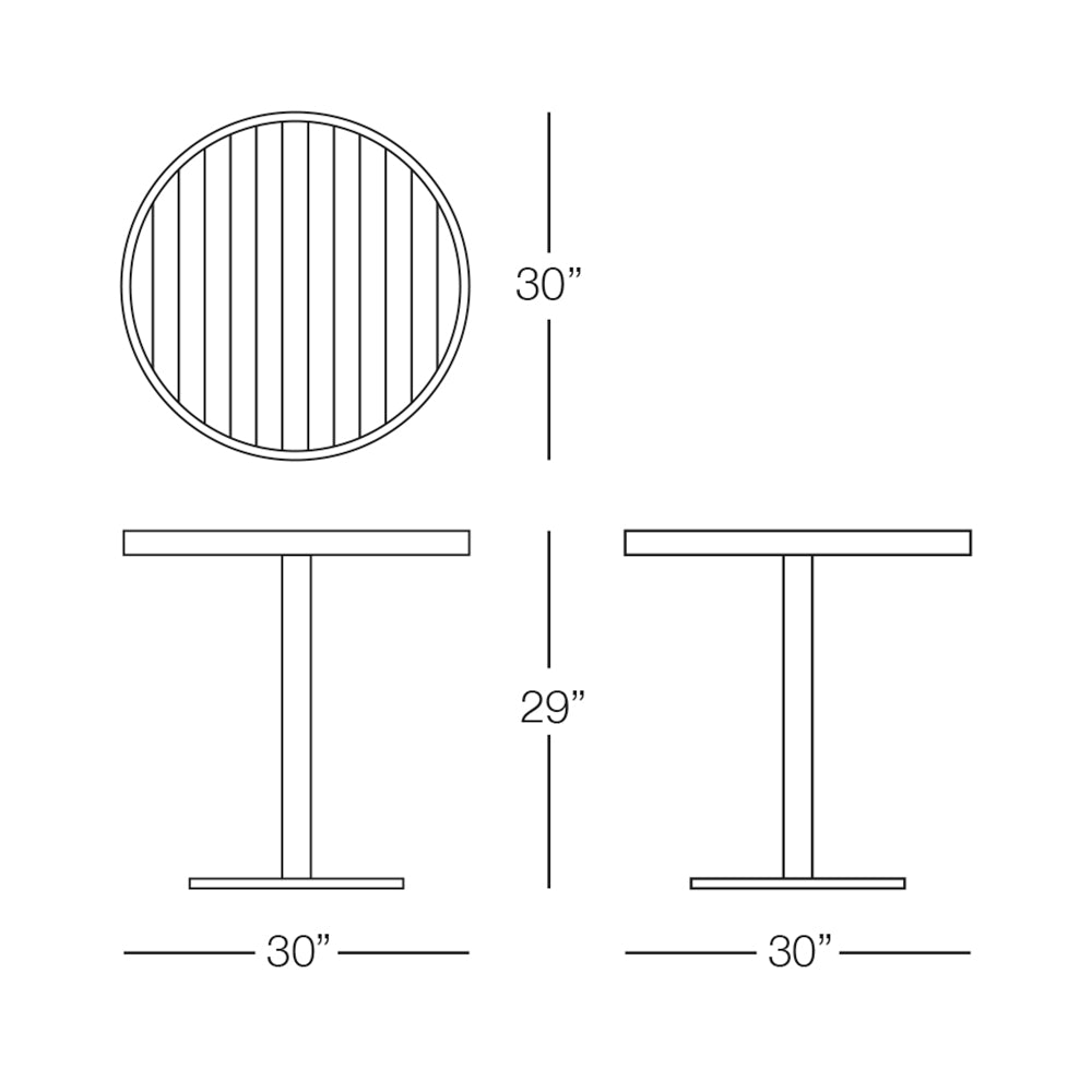 Sicilia Round Pedestal Table with Alumawood
