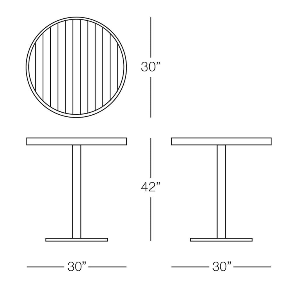 Sicilia Round Pedestal Bar Table with Alumawood