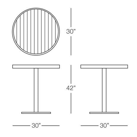 Sicilia Round Pedestal Bar Table with Alumawood