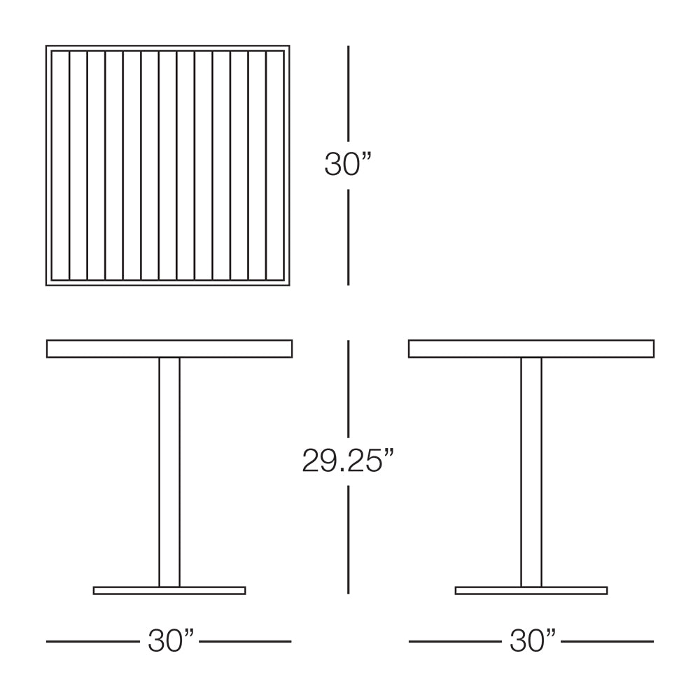 Sicilia Square Pedestal Dining Table with Alumawood