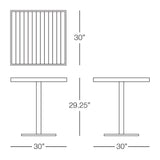 Sicilia Square Pedestal Dining Table with Alumawood