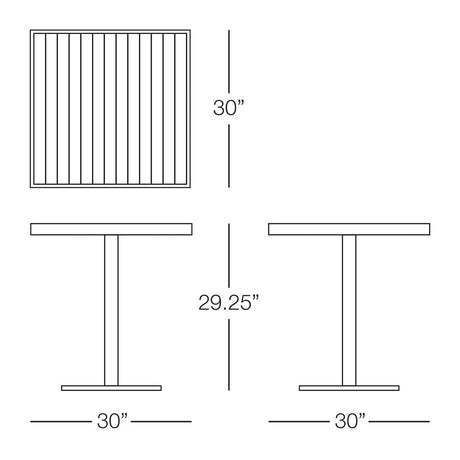 Sicilia Square Pedestal Dining Table with Alumawood