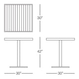Sicilia Pedestal Round Bar Table with Square Top and Alumawood