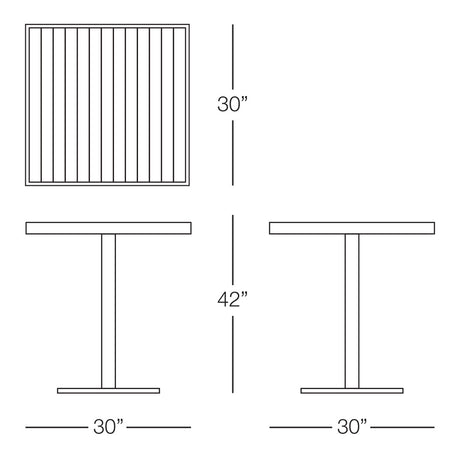 Sicilia Square Pedestal Bar Table with Alumawood